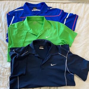 Three Nike Dry Fit Golf Polos (L)- Golf Shirts!